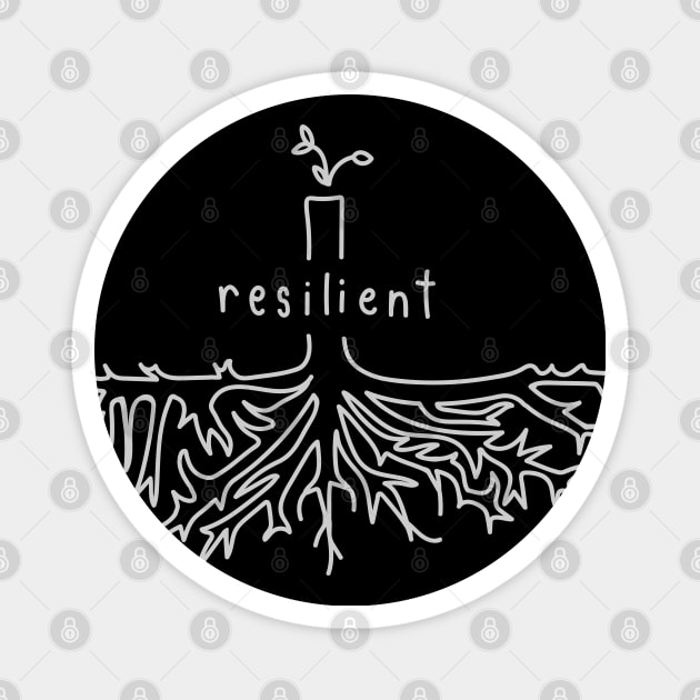 "Resilient In My Roots" Lineart Tree Magnet by Boreal-Witch